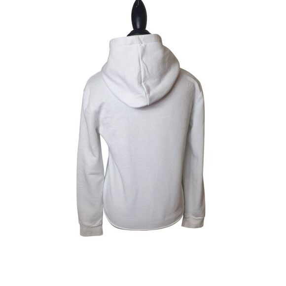 Adidas Women's White Hoodie Small With Blue Logo  Pullover Sweatshirt VTG - Picture 4 of 6